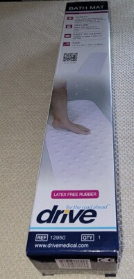 Bathtub Mat White Large 15 3/4  X 35 1/2  Bath Safety Drive # 12950