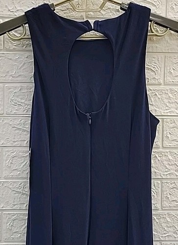 Nuevo Vestido MSK Adornado Frontal Abertura Detalle Perla Azul Marino Talla 12 - Imagen 5 de 7
