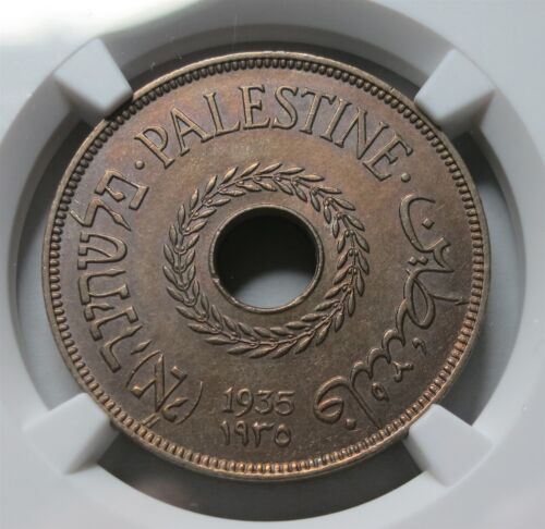 PALESTINE ISRAEL British Administration 20 mils 1935 NGC MS 61 UNC Nickel Toned - Picture 1 of 8