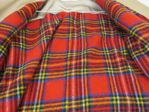 VTG Zero King Baskin Overcoat Wool-Nylon Blend Plaid Lining Made In USA 46L - Picture 4 of 17