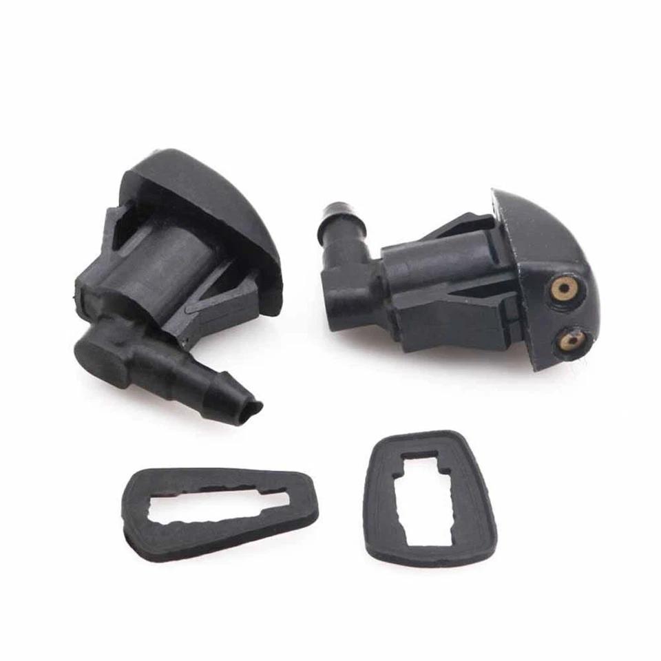 2X Limpiador de parabrisas delantero de aluminio para automóvil Agua Negro Spray Lavadora Boquilla Herramientas de chorro Foto 2 de 4