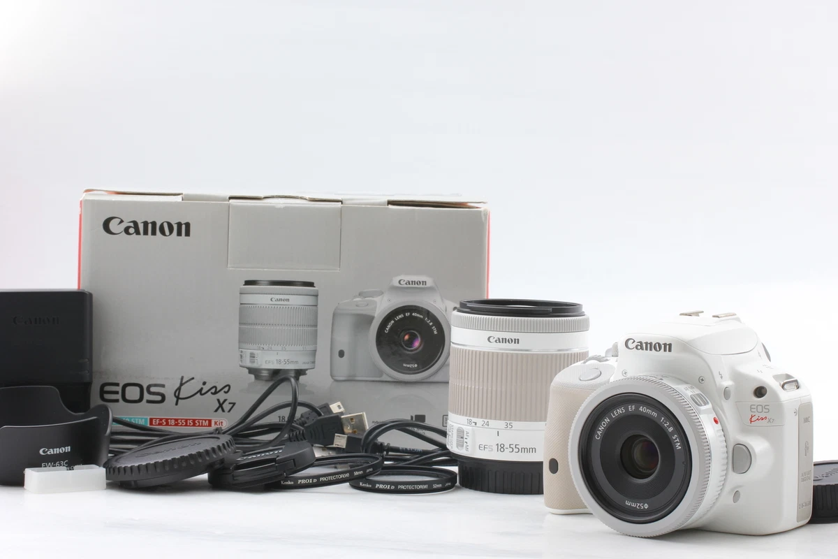 [Near MINT] Canon EOS Kiss X7/Rebel SL1/100D w/ 40mm & 18-55mm Lens From  JAPAN