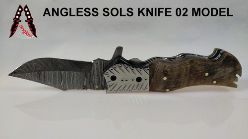 Pack Of 3 Luxury Angless Handmade Damascus Folding Knife Hunting Camping Lot 8 - Picture 11 of 24