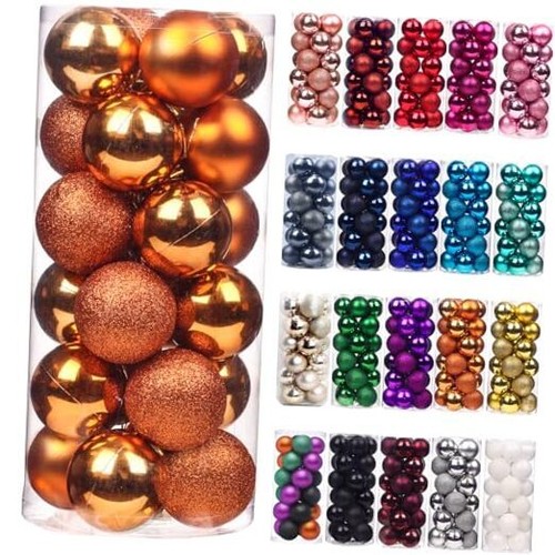 24Pcs Christmas Balls Ornaments for Xmas Christmas Tree - 1.2"-3.1CM Orange