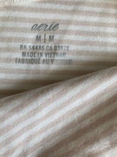 Aerie Damen One Shoulder gestreift kurzes Tankoberteil Größe M elfenbeinbeige Sommer Strand - Bild 7 von 12