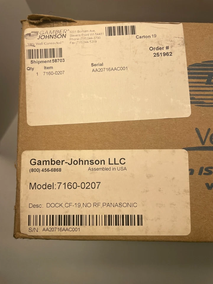 Estación de acoplamiento para vehículos Gamber Johnson 7160-0207 Panasonic Toughbook CF-19 Dock Foto 3 de 4