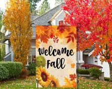 Double-Sided Welcome Fall Autumn Season 12'' x 18'' Garden Flag Banner