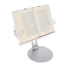 360 Rotating Book Stand, Hands Free Reading, Adjustable Recipe Cookbook Holder