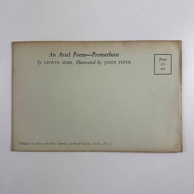 Ein Arielle Gedicht - Prometheus von Edwin Muir illus John Piper, Faber & Faber, 1954