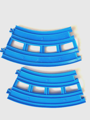TOMY Plarail Blue Curved Double Track, Fits Thomas & Friends - 2 Pieces