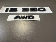 Gloss Black Emblem Badge Logo Fits Lexus IS350 AWD 2021 2022 2023 2024 2025