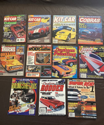 PETERSEN'S KIT CAR MAGAZINES And Other Hot Rodding Mags LOT OF 11 Cobras, Trucks