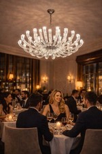 Image of Luxury Modern Glass LED Chandelier Clear Spiral Pendant Light | 03 Sizes