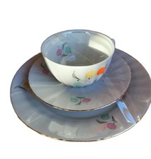Vintage Porzellan-Set, Tasse mit 2 Tellern – Goldrand Mid-Century 60. -Jahre