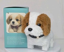 Realistic Interactive Smart Dog Robot Puppy Interactive Plush Brown/White