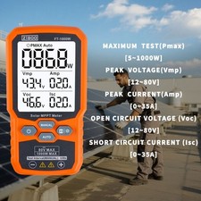 ZIBOO Solar MPPT Meter Photovoltaic Multimeter PV Module Power Tester FT-1000W ⊕