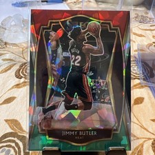 2020-21 Panini Select Premier Level Jimmy Butler #115 Red White Green Cracked