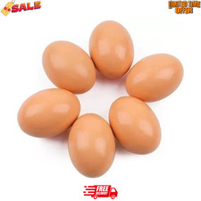 Fake Nest Eggs Plastic Brown Easter Eggs for Craft Get Hens to Lay Eggs 6Pcs