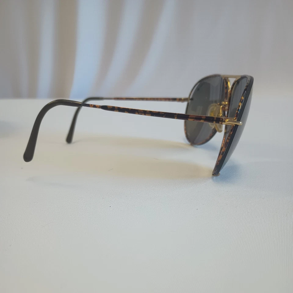 Vintage Porsche Carrera 5621 Tortoise and Gold Frame with Black Lenses in Case - Image 4 of 4