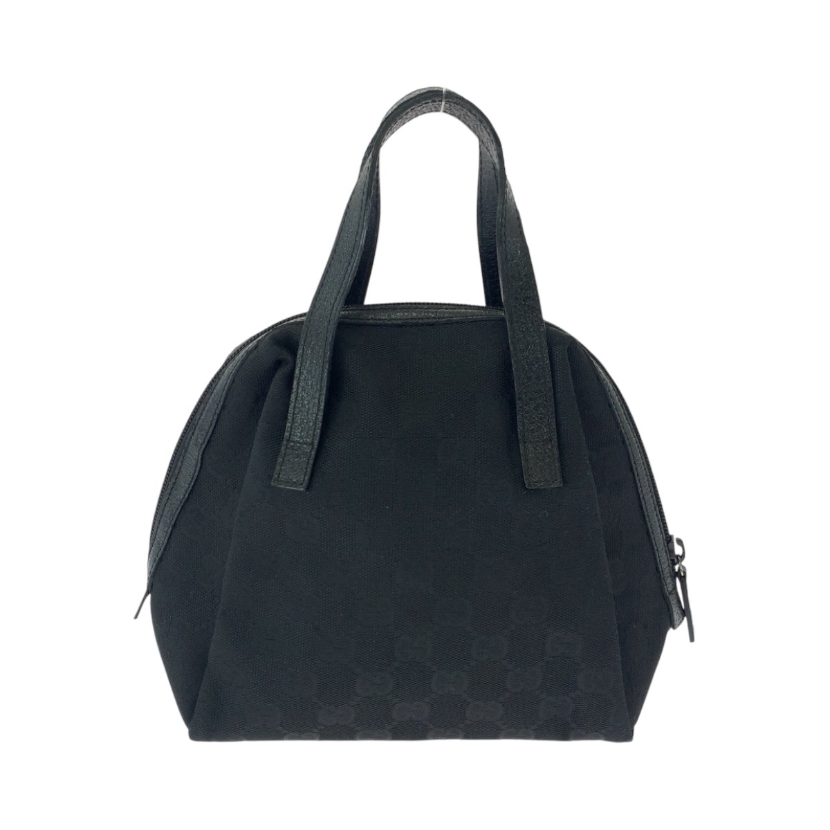 GUCCI GG Canvas Handbag Black with Silver Hardware 124542