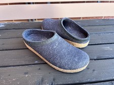HAFLINGER slippers  Grizzly Felt Clogs, Size 45, US Size 12