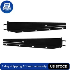 Pair Black Steel Mud Flap Hanger 30" Straight Spring Loaded 2-1/2" Bolt Pattern