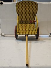 Antique Vintage J. Chein  Co. TIN Lithograph DOLL Pull Cart Chair 1950's