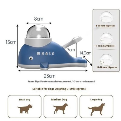 Cartoon Whale Pet Dog Cat Automatic Feeder Anti-slip Base Freeze-dried Launcher