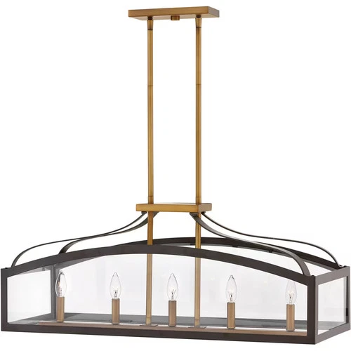 Bronze LED Linear Chandelier from the Clarendon Collection - Picture 1 of 2
