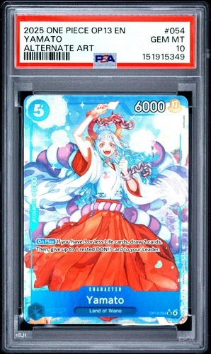 2025 ONE PIECE OP13-CARRYING ON HIS WILL ALTERNATE ART #054 YAMATO PSA 10