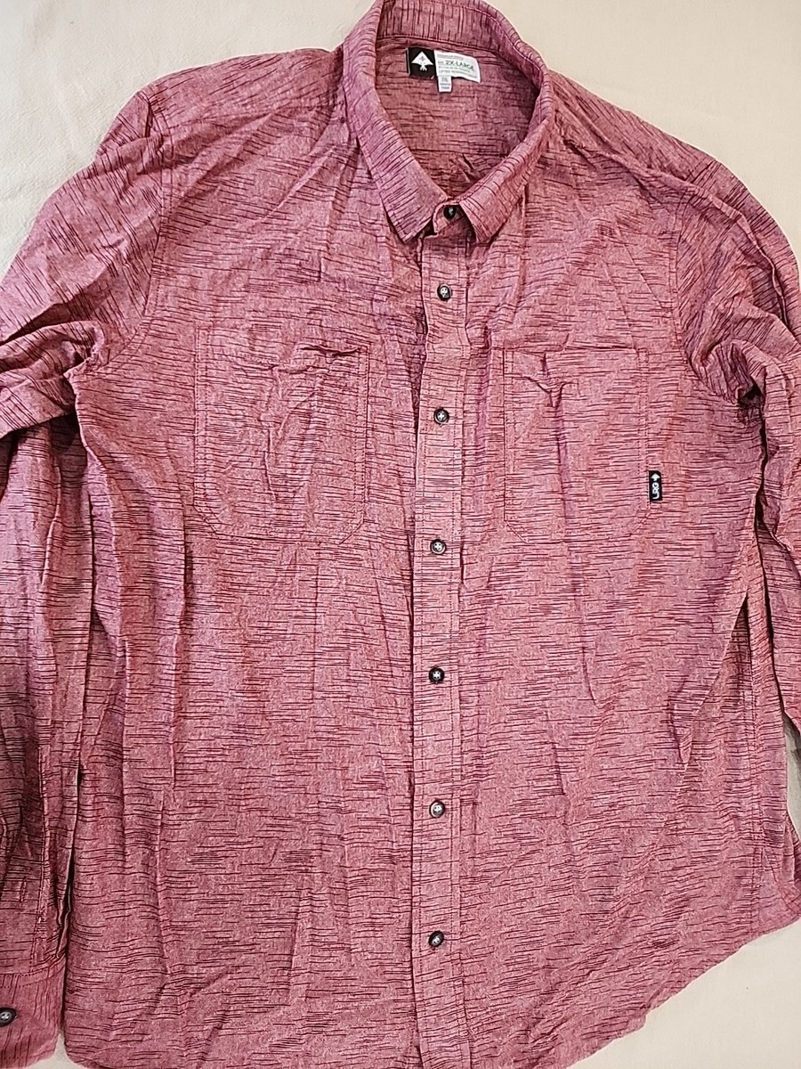Lifted Research Group LRG Woven Botton Down  Red Men's 2XL View 2