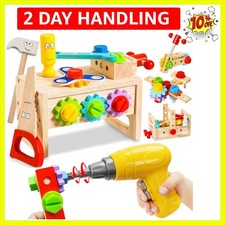 Kids Tool Set Toy with Drill, Wooden Toy for 2 3 4 5 Old Boy Girl, 37 Pcs St...