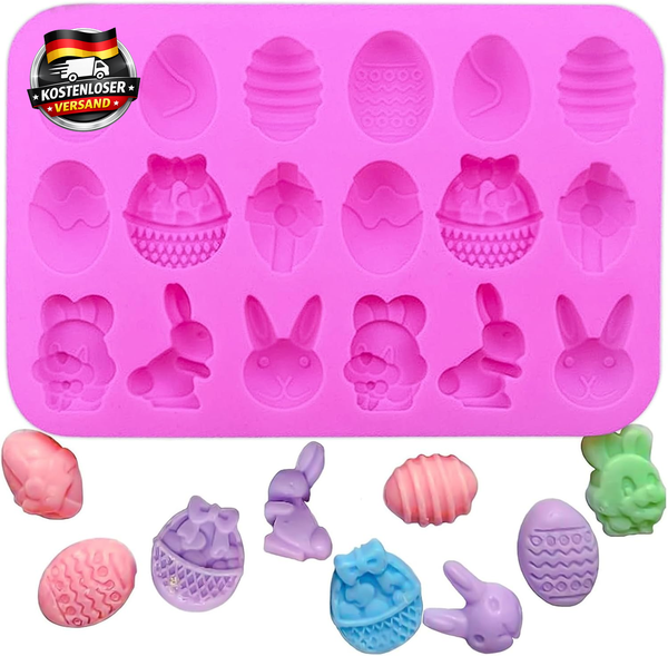 2 StüCk Silikon Backform Ostern, Silikonform FüR Ostereier, Ostern Silikon Schok-image