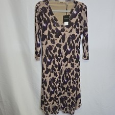 Tahari Purple Fall Animal Print Dress