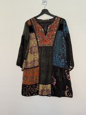 Soft Surroundings Damen Tunic Kleid Mehrfarbig Boho Gr Petite Medium (DE 38)