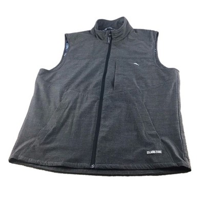 Tommy Bahama Island Zone Vest Men Sz Small Gray Full Zip Blended Fabric Stretch