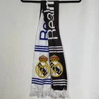 Real Madrid CF Reversible Black White Crest Logo Soccer Scarf