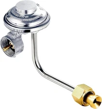 MCAMPAS 1 lb Propane Tank Regulator with 3/8" Flare Nut Universal Low Silver 