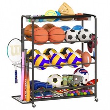 Garage Sports Equipment Storage Rack,Wheeled Sports Ball Storage Bin,Garage S...