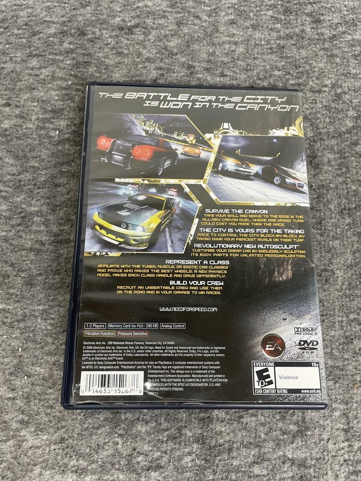 Need For Speed Carbon PlayStation 2 PS2 Complete CIB Racing Game Tested EA 2006 - Image 2 of 4