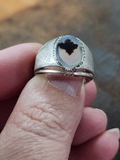 850 Sterling Silver Vintage Dendritic Agate Ring Sz 5.25