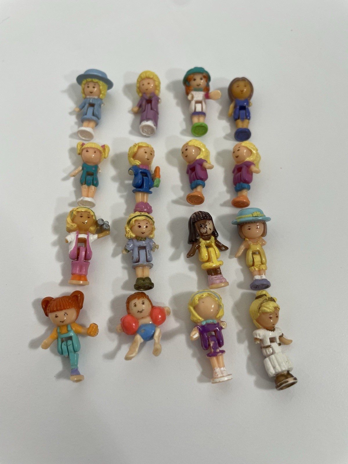 DAMAGED Vtg Polly Pocket Figure Lot Bluebird Girl Dolls Mini 1980s 1990s Compact