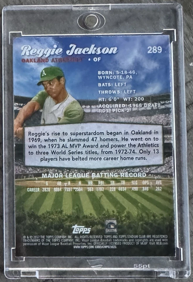 2018 Topps Archives Signature Series Reggie Jackson Auto 1/1 Stadium Club Card - Image 2 of 2