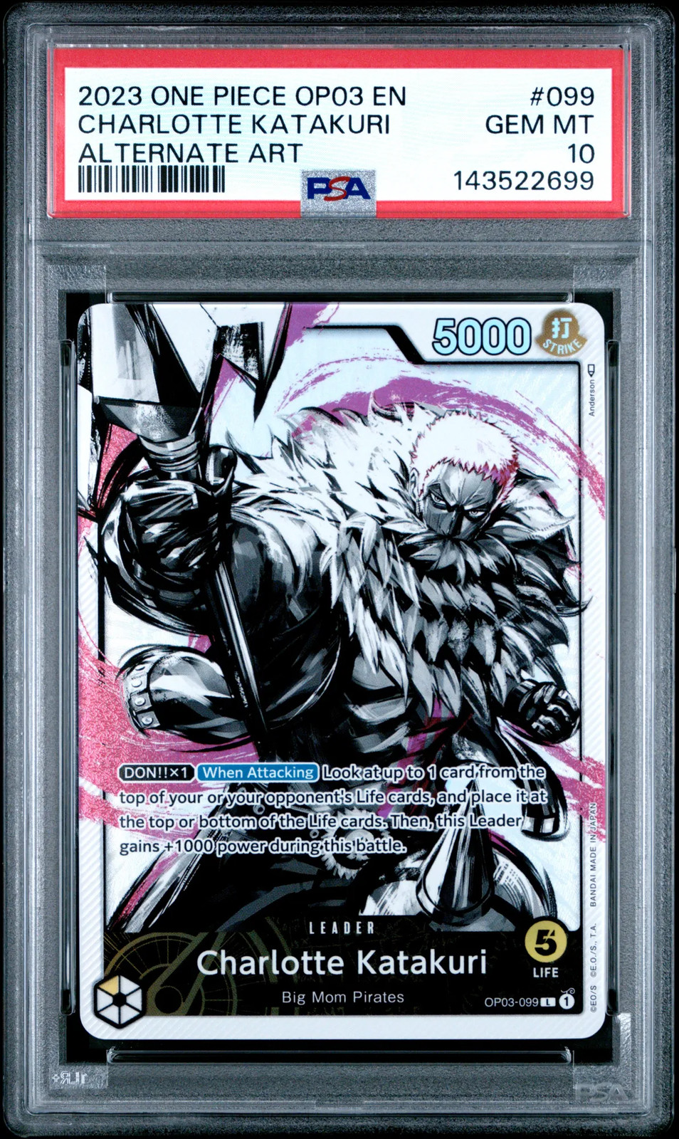 シャーロット・カタクリ 099 ALTERNATE ART Charlotte Katakuri (Alt Art) OP03-099 L Pillars of Strength/JAPAN