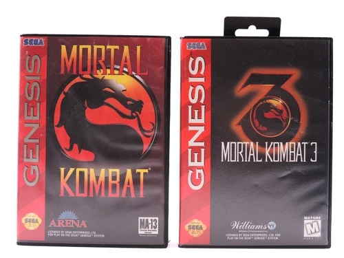 LOT Mortal Kombat & Mortal Kombat 3 (Sega Genesis) Both Have: Game, Case, Manual