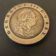 1797 Cartwheel Twopence King George III Copper Coin F Condition.