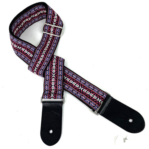 Walker And Williams H-19-M Vintage Series Guitar Strap Red Blue & Cream Yucat...