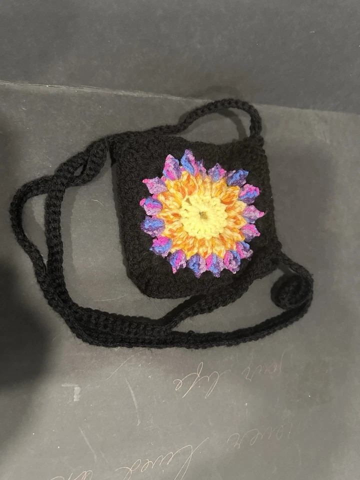 Bolso Bandolera Crochet Granny Cuadrado Hippie Boho Cartera Bolso de Hombro Foto 3 de 4