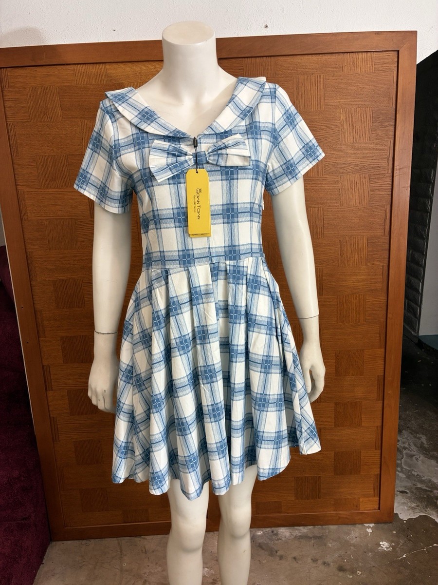 Gown Town Light Blue Plaid Dress L NWT Rayon & Spandex Free Shipping | eBay Gown Town Light Blue Plaid Dress L NWT Rayon & Spandex Free Shipping | eBay