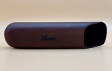 Lunor Wood Eyeglass Case Dark Cherry Brown Solid for Glasses 6.75x1.75x0.75 in